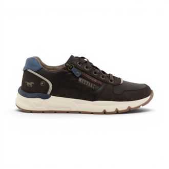 Mustang Jeans Mustang heren bruine nepleren sneakers - M0051001