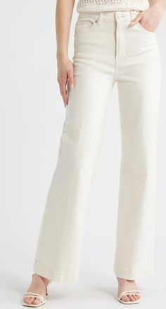 Reformation Bex Super Stretch Wide Leg Jeans in Fior Di Latte at Nordstrom, Size 25