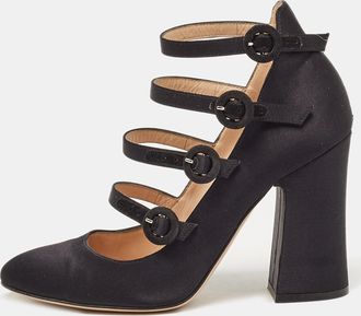 Gianvito Rossi Black Suede Strappy Pumps