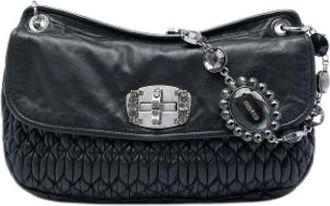 Miu Miu Pre-owned Shoulder Bag - Dames - Vintage Schoudertas - Zwart - ONE Size - Leer - Vintage