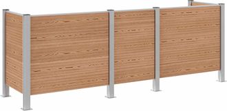 vidaXL Valla De Cubo De Basura Marr&oacute;n 315 X 85 X 115 Cm Aluminio Y Wpc Vidaxl