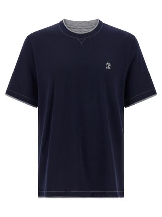 Brunello Cucinelli Blue Cotton Mens T-Shirt