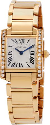 Cartier Tank Francaise Quartz Diamond Silver Dial Ladies Watch WJTA0024
