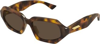 Bottega Veneta Zonnebril vierkant - unisex - Accessoires - Bruin - Maat: 54 MM