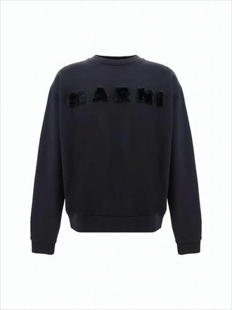 Marni Relaxed Fit Long-Sleeve Sweatshirt With Textured Lettering