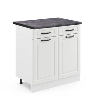 Vicco Mueble Bajo De Cocina R-line, Blanco Casa De Campo, 80 Cm, Et Antracita