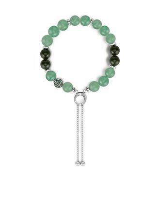 Shanghai Tang Tang of Wood kralenarmband van jade - Zilver