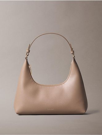 Calvin Klein Womens Foil Logo Shoulder Bag - Brown