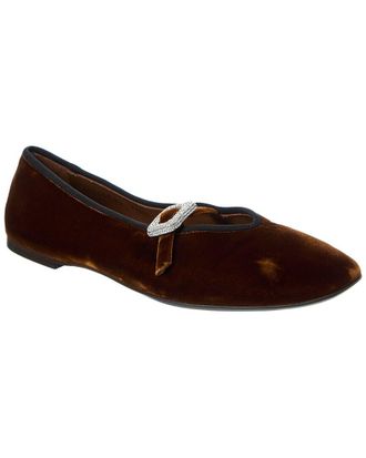 Giuseppe Zanotti Mary Jane Velvet Flat