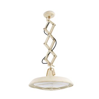 Netlighting Plec LED 1 Light Adjustable Outdoor Dome Ceiling Pendant Light OffWhite IP44 in White