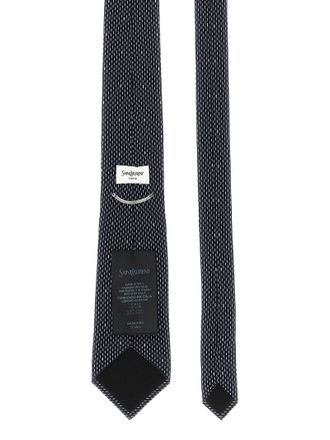 Saint Laurent Polka Dot Silk Necktie - Navy