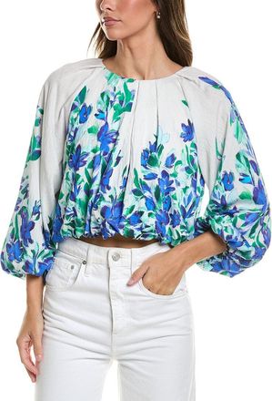 Gracia Floral Print Pleated Top