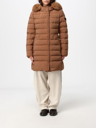 Peuterey Piumino al ginocchio in nylon trapuntato con cappuccio in shearling
