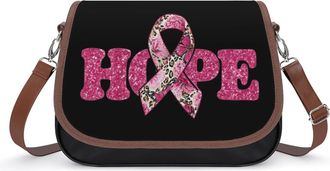 Generic Hope Cancer Crossbody Bag Womens Handbag PU Message Bags Shoulder Purse with Adjustable Strap