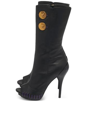 Versace Medusa leather boots - Black