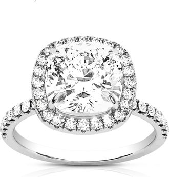 Vir Jewels 2 cttw Cushion Lab Grown Diamond Engagement Solitaire Ring in 14K White Gold For Women