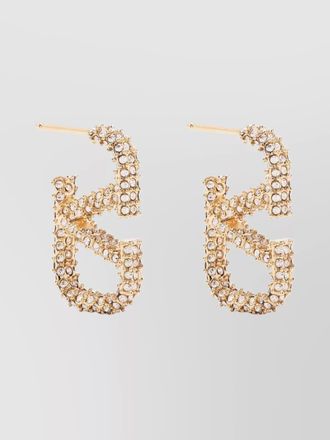 Valentino Garavani vlogo hoop crystal earrings pair