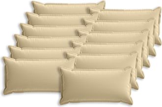 vidaXL Funda De Almohada 12 Uds. Houten Beige 40 X 80 Cm Poli&eacute;ster Vidaxl