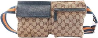 Gucci Pre-owned GG Canvas Waist Bag - Dames - Vintage Heuptassen - Beige - ONE Size - Leer - Vintage