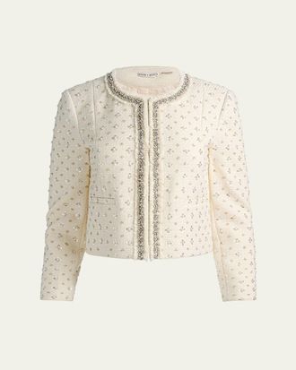 Alice & Olivia Thomasina Embellished Tweed Jacket