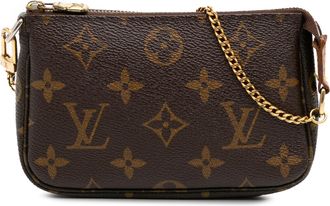 Louis Vuitton Pre-owned Womens Mini Pochette Accessoires Pouch - Brown Textile - One Size