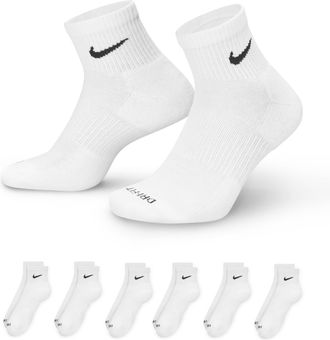 Nike Mens Everyday Plus Cushioned Training Ankle Socks (6 Pairs) in White | SX6899-100