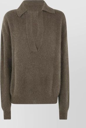 Uma Wang long sleeve ribbed polo shirt design