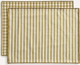 La Redoute Interieurs Set van 2 placemats, 30% gerecycled katoen, geweven-geverfd, Soizic