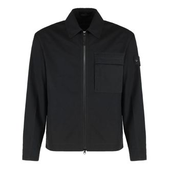 Stone Island Light Jackets, male, Black, M, Overshirt