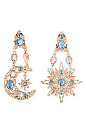 Eye Candy Los Angeles Star & Moon Dangle Earrings in Gold at Nordstrom Rack