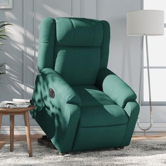 vidaXL Vidaxl - Sill&oacute;n El&eacute;ctrico Reclinable Elevable De Tela Verde Oscuro