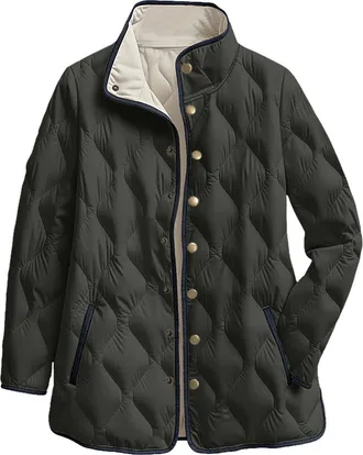 Generic Winter Jacket Womens Warm Short Quilted Jacket Lightweight Transition Thick Down Plain Puffer Coat Softshell Comfortable Sports Puffer Down Coat Padde