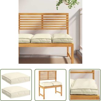 vidaXL Cuscino impermeabile - Cuscino 2 pcs Crema 40 x 40 x 8 cm Tessuto Oxford