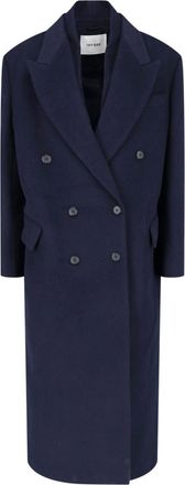 IVY & OAK Navy Blue Iocirce Double-Breasted Wool Coat