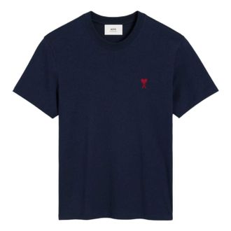 Ami Small Heart Logo T-shirt Navy BFUTS035-724-430