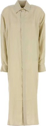 Le Kasha Embroidered Silk Shirt Dress