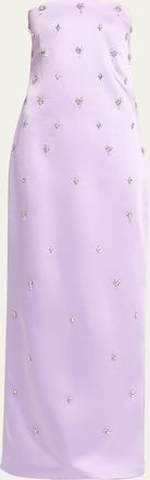 Retrof&ecirc;te Keziah Embellished Strapless Satin Dress