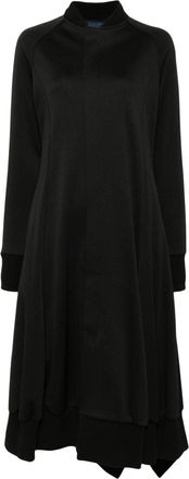 Yohji Yamamoto asymmetric midi dress - women - Polyester - 1 - Black