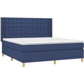 vidaXL Vidaxl - Cama Box Spring Con Colch&oacute;n Tela Azul 160x200 Cm