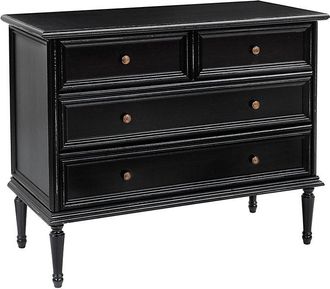 Ballard Designs Casa Florentina Emile 4-Drawer Chest - Distressed Black Over Gray - Ballard Designs
