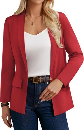 Grace Karin Womens Cardigans Lightweight V-Neck Cardigan Long Sleeves Button Down Cardigans with Pocket Red M