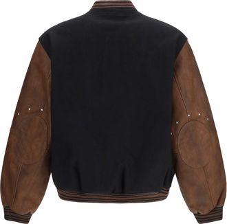 Represent Mens Jacket Vintage Varsity Jet Black
