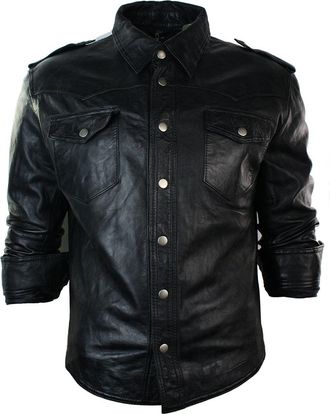TruClothing Leather Shirt Jacket Casual Retro