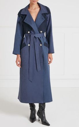 Temperley London Victory Trench Coat in Sea Blue at Nordstrom, Size 10
