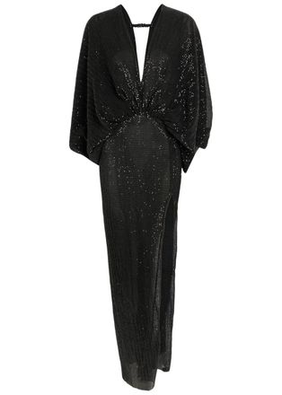 L&rsquo;Id&eacute;e Paradiso Sequin-embellished Stretch-mesh Gown - Black - 8 (UK8 / S)