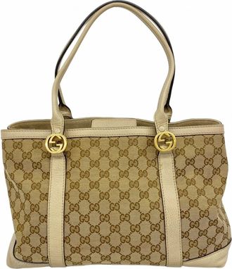 Gucci Beige Canvas Tote Bag (Pre-Owned)