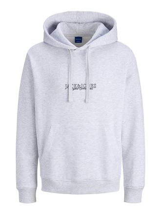 Jack & Jones Kapuzensweatshirt JACK & JONES JORBLEECKER MINIMAL SWEAT HOOD, Herren, Gr. XL, hellwei&szlig; detail:melange, angeraute Sweatware, Obermaterial: 60% Baumwol