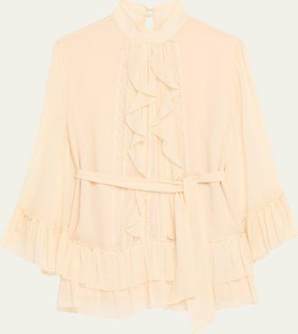 Ramy Brook Claudia Silk Chiffon Ruffle Tiered Mini Dress