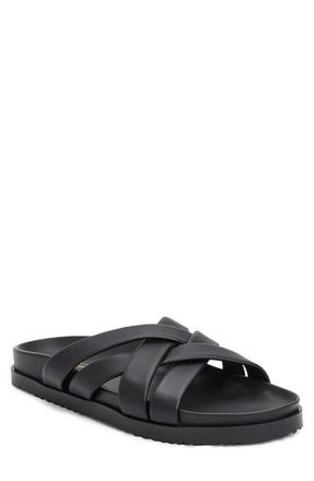 Bruno Magli Bandino Slide Sandal in Black Calf at Nordstrom, Size 10.5