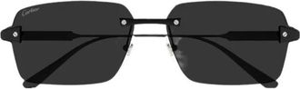 Cartier Ct 0652S Zonnebril - Heren - Zonnebrillen - Zwart - 63 MM - Accessoires